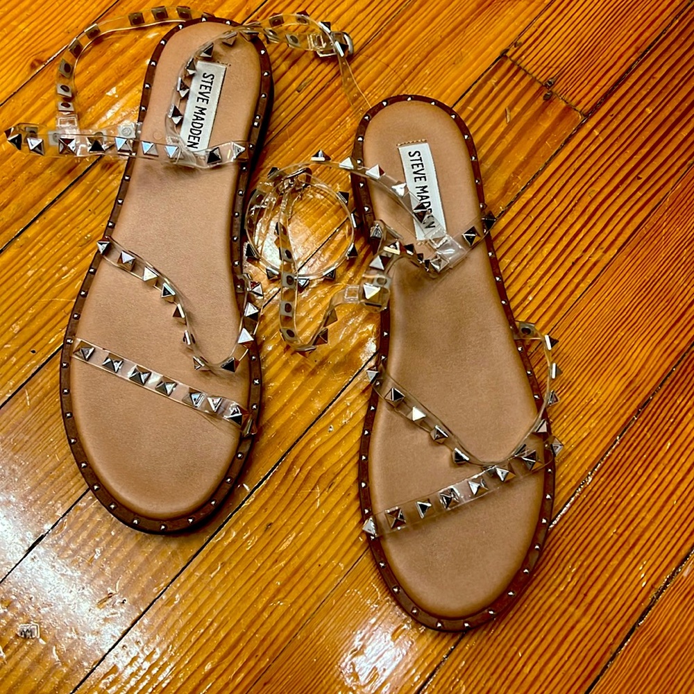 Steve Madden Travel clear flat sandals